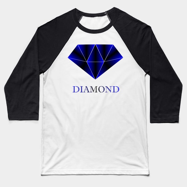 Blue geometric diamond Baseball T-Shirt by SAMUEL FORMAS